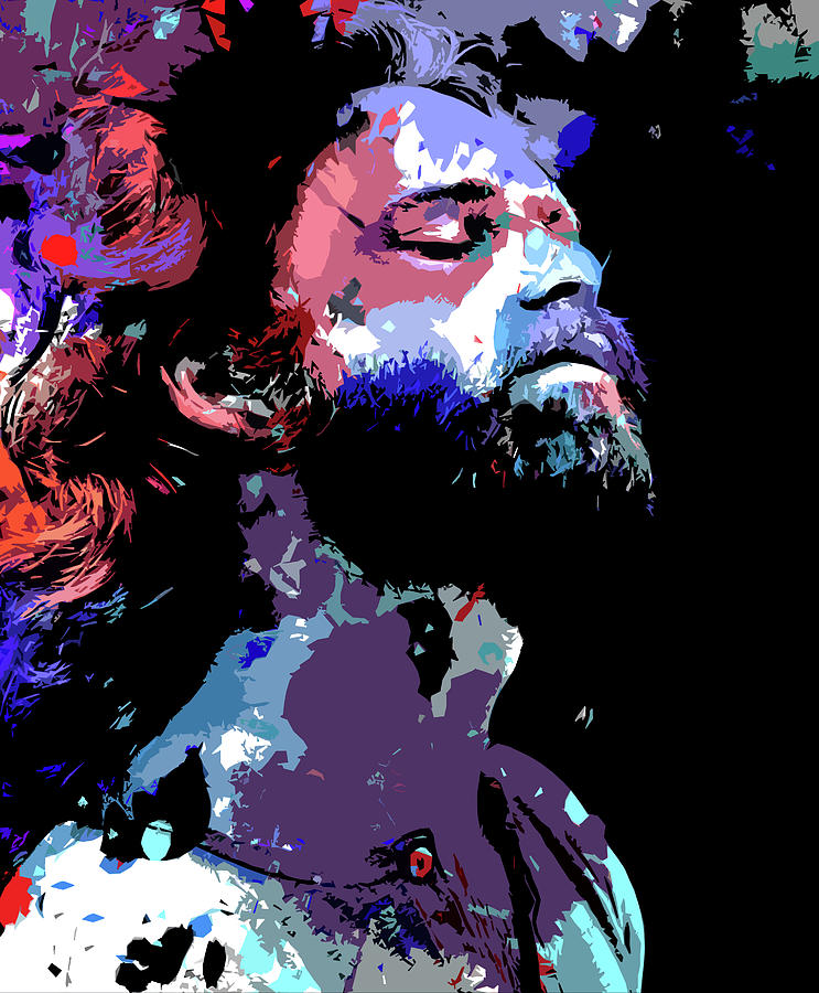 Music Digital Art - Jim Morrison psychedelic portrait #1 by Movie World Posters
