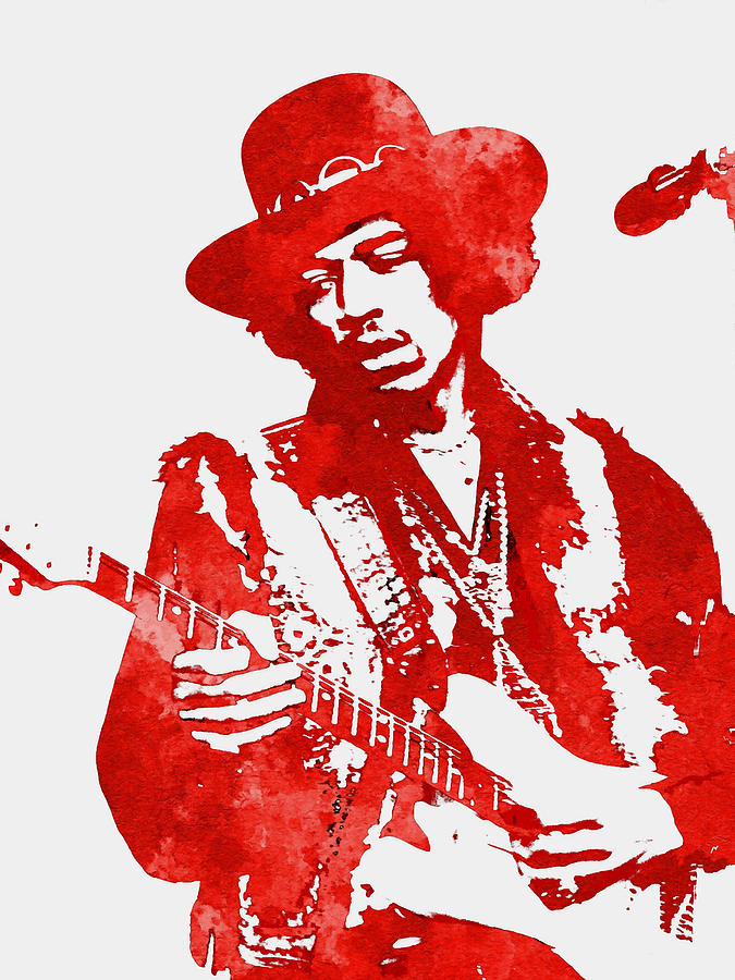 Jimi Hendrix 7g #2 Mixed Media by Brian Reaves