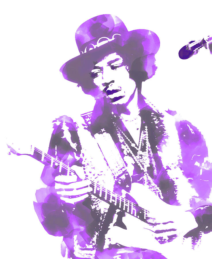Jimi Hendrix 7j #2 Mixed Media by Brian Reaves