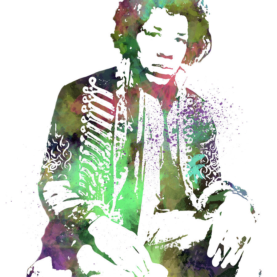Jimi Hendrix 7n #2 Mixed Media by Brian Reaves