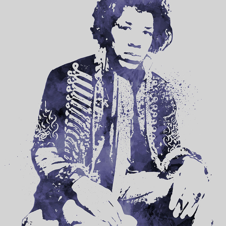 Jimi Hendrix 9b #2 Mixed Media by Brian Reaves