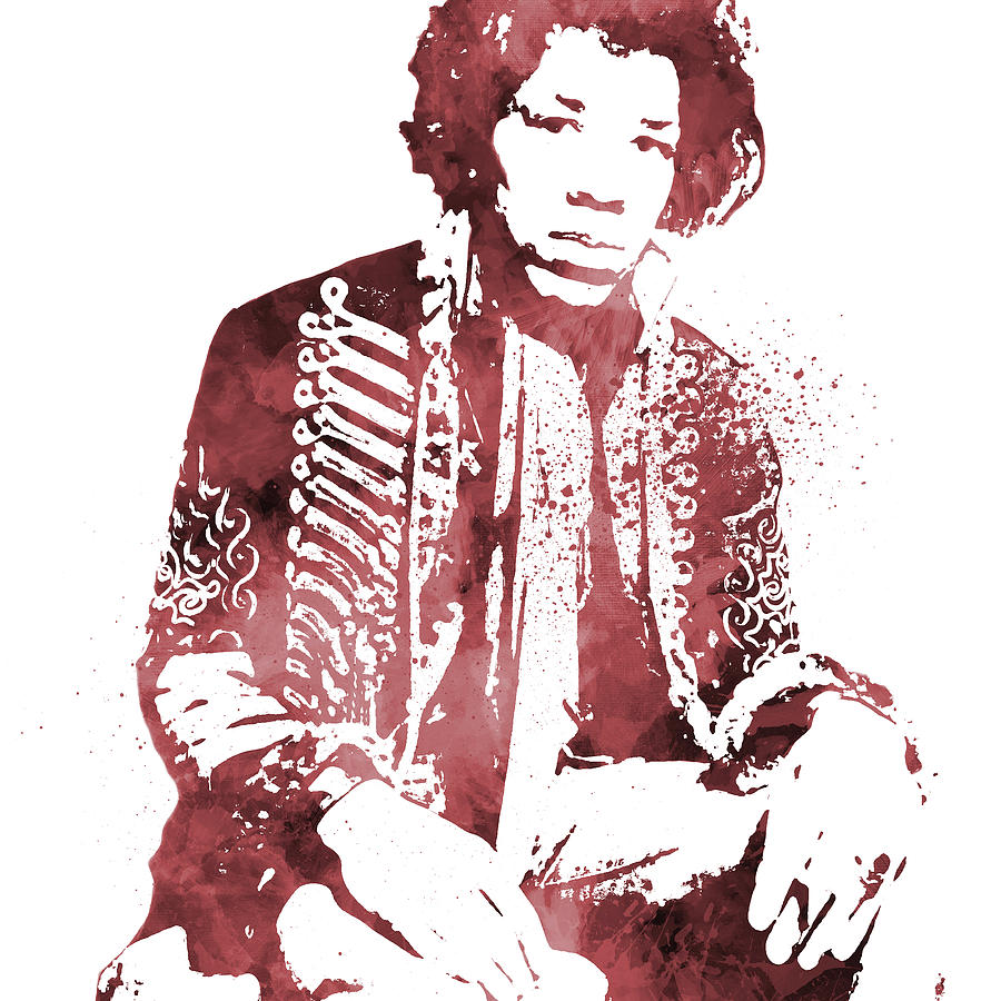 Jimi Hendrix 9c #1 Mixed Media by Brian Reaves
