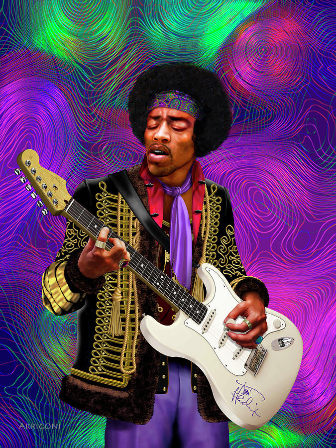 Jimi Hendrix #1 Painting by David Arrigoni