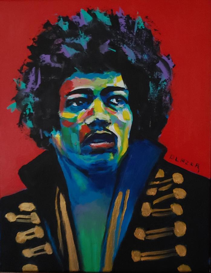 Jimi Hendrix #1 Painting by Stuart Glazer