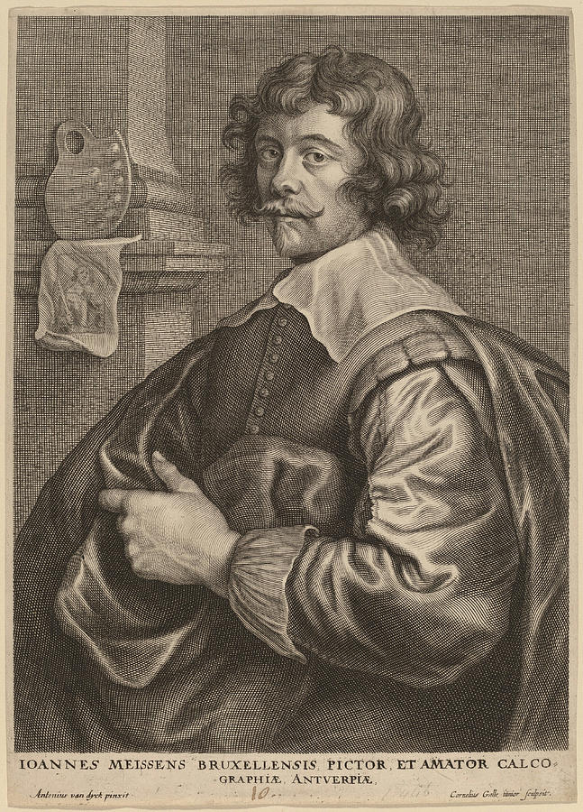 Joannes Meyssens Drawing by Cornelis Galle I after Sir Anthony van Dyck ...