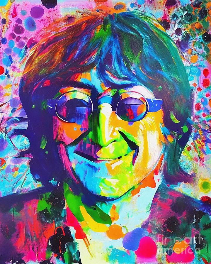 John Winston Lennon Abstract Art Mixed Media by Lisa Von - Fine Art America