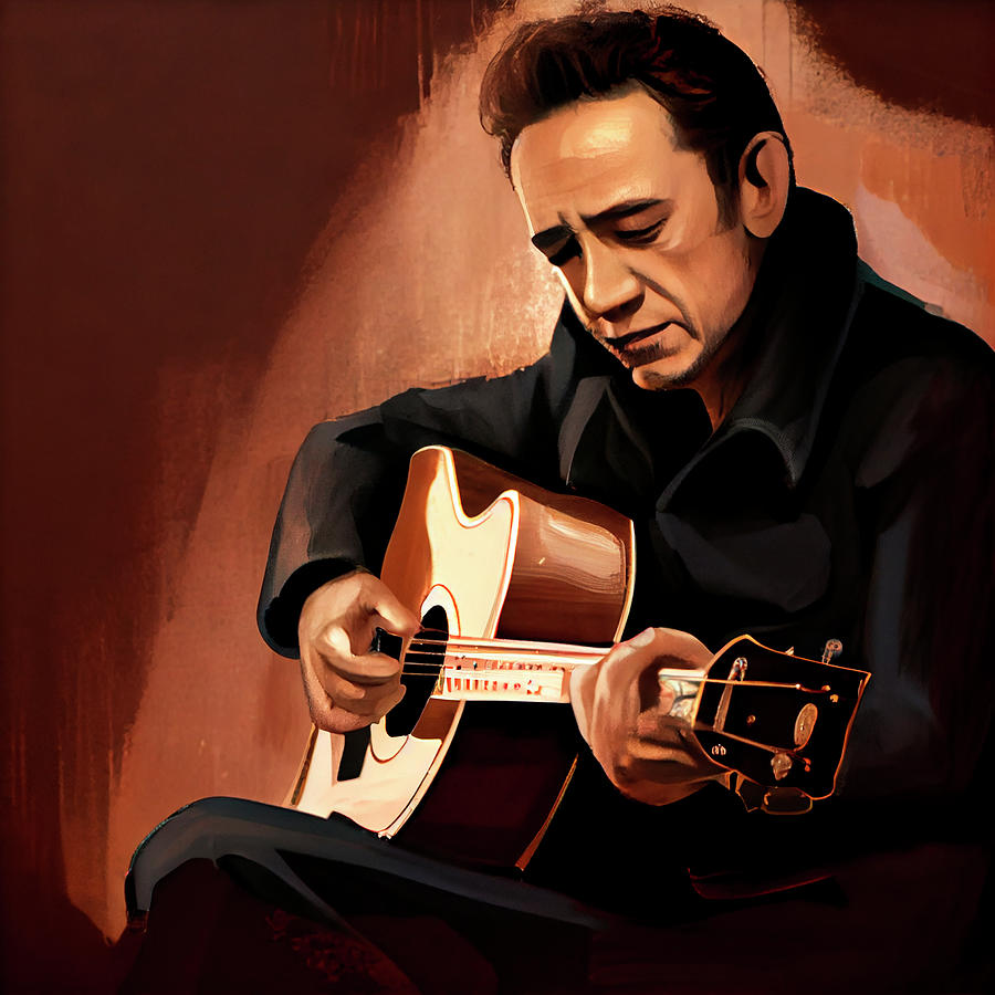 Johnny Cash Art Digital Art by Tim Hill - Fine Art America