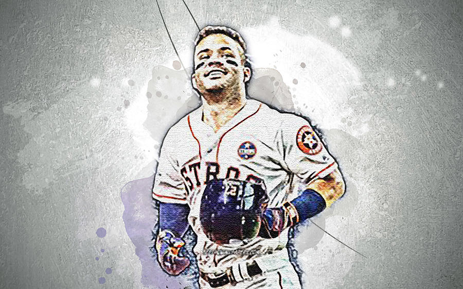 Jose Altuve Art Mlb Houston Astros Baseman Baseball Jose Carlos Altuve ...