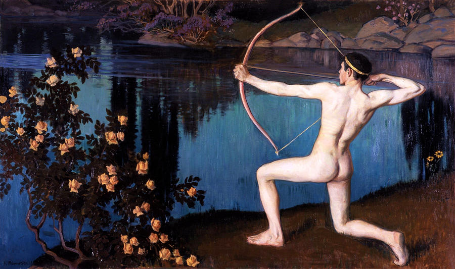 Jousiampuja -The Archer #1 Painting by Vaino Blomstedt