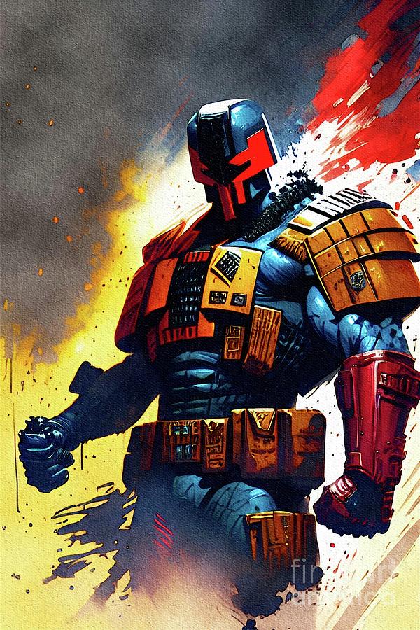 Judge Dredd, Superhero Painting by John Springfield - Pixels