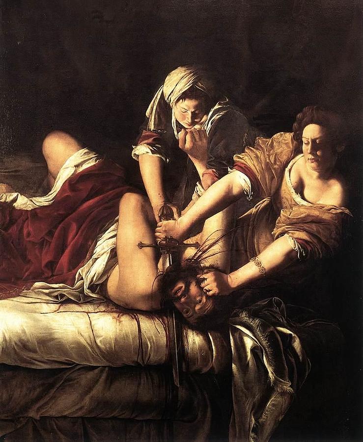 Beheading Painting - Judith Beheading Holofernes #2 by Artemisia Gentileschi