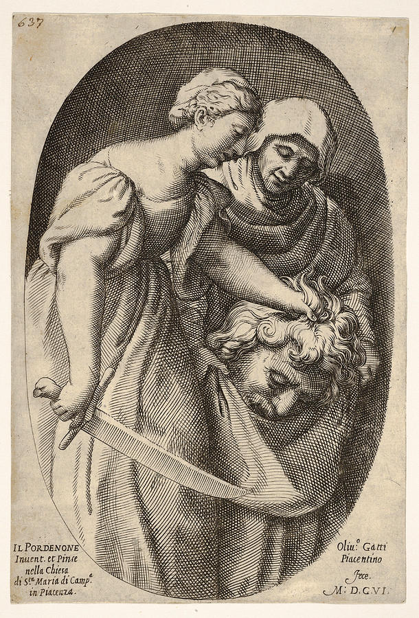 Judith with the head of Holofernes #2 Drawing by Oliviero Gatti