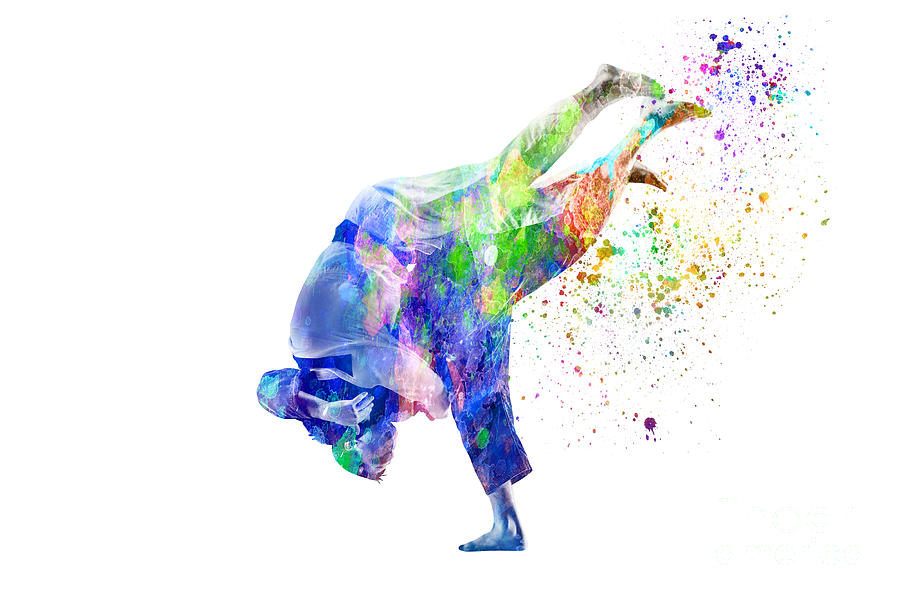 Judo martial art in watercolor #1 Painting by Pablo Romero