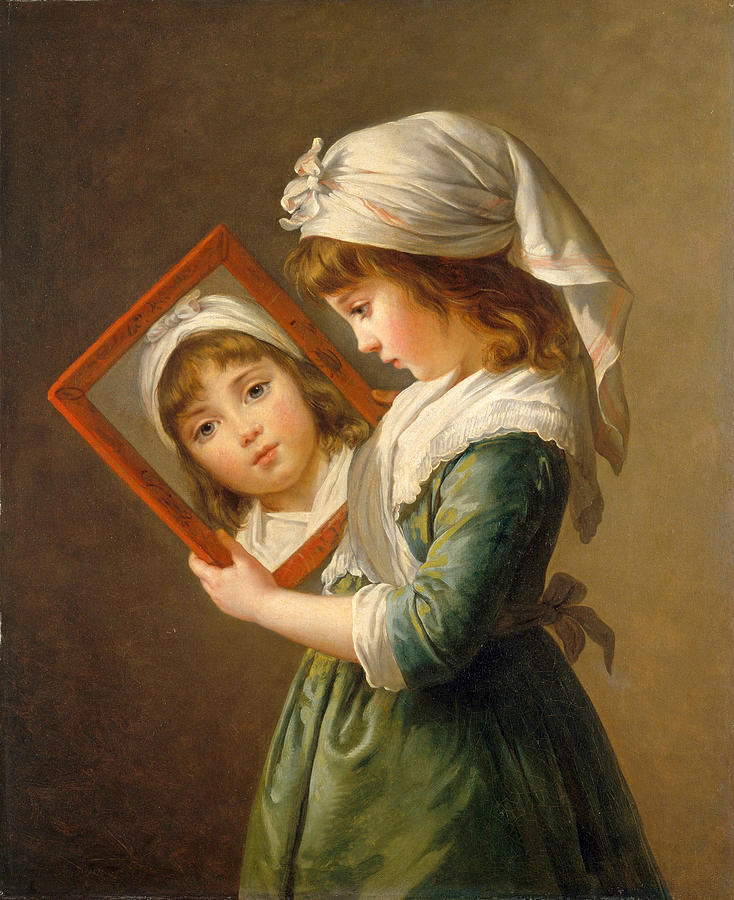 Julie Le Brun Looking in a Mirror #2 Painting by Louise Elisabeth Vigee Le Brun