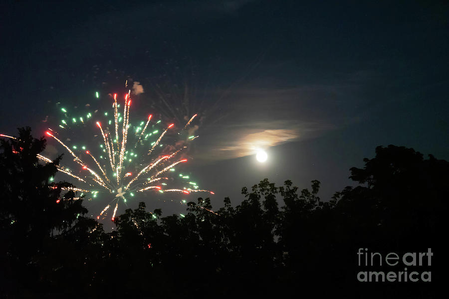 July 4th Full Moon 1 Photograph by Randall Saltys