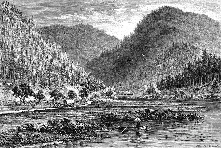 Juniata River, Pennsylvania, 1874 #1 Drawing by Granville Perkins