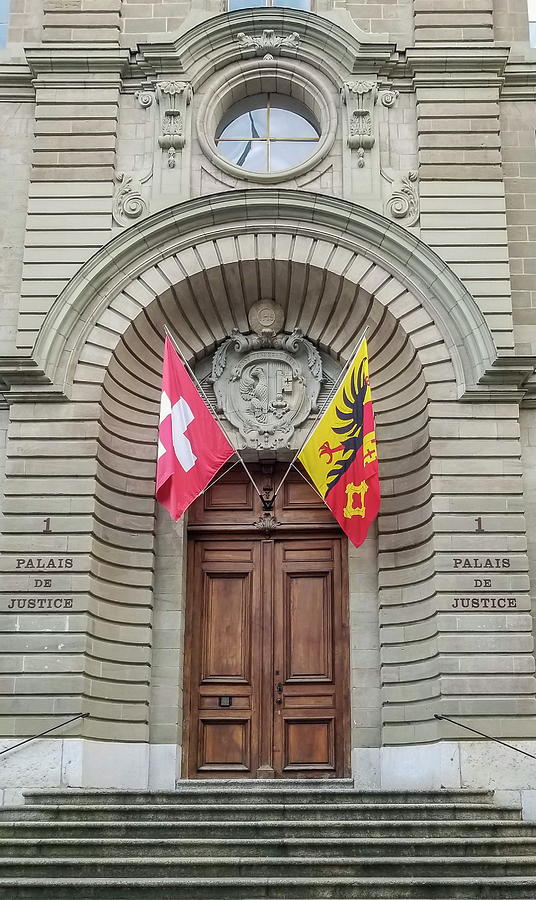 Justice court entrance in Geneva, Switzerland Photograph by Elenarts - Elena Duvernay photo