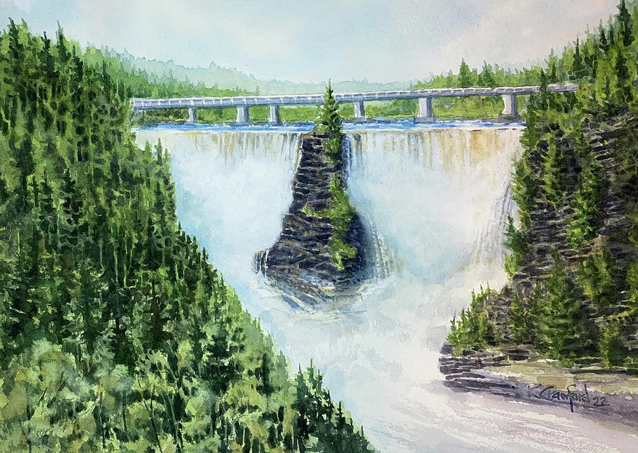 Waterfall Painting - Kakabeka Falls #1 by Kenneth Crawford