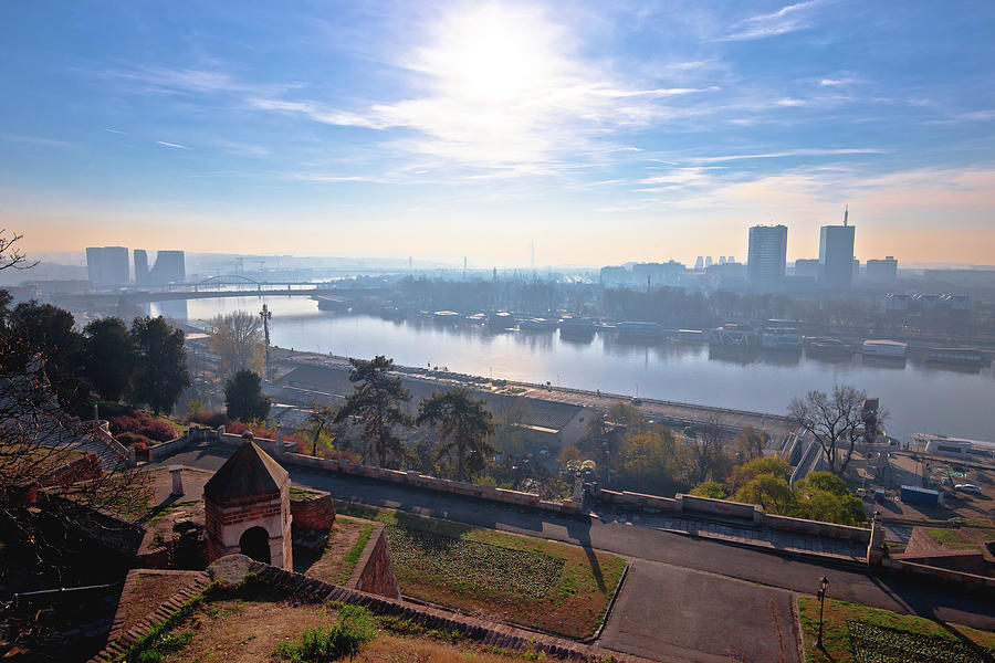 Kalemegdan. View of  Sava river and Belgrade cityscape from Kale #1 Photograph by Brch Photography