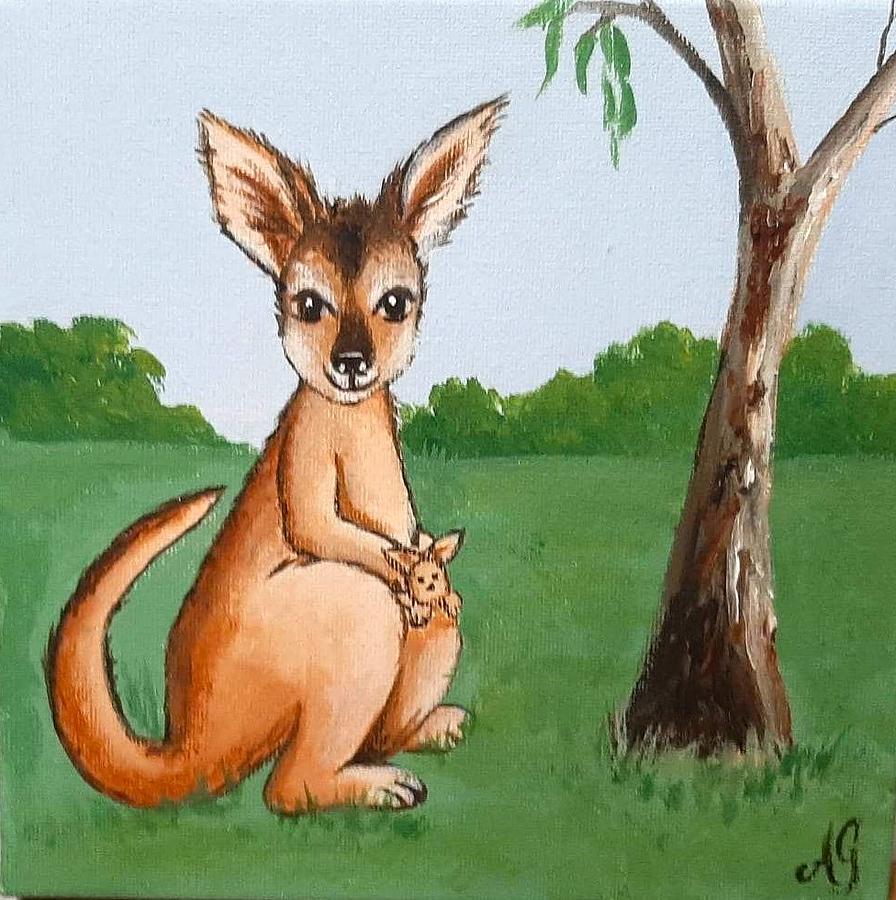 Kangaroo #1 Painting by Anne Gardner