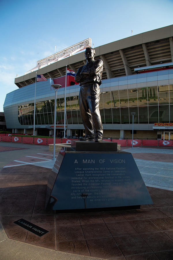 Lamar Hunt statue at Arrowhead Stadium in Kansas City Missouri Photograph by Eldon McGraw