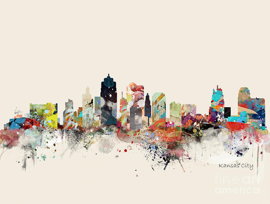 Kansas City Skyline #1 Painting by Bri Buckley