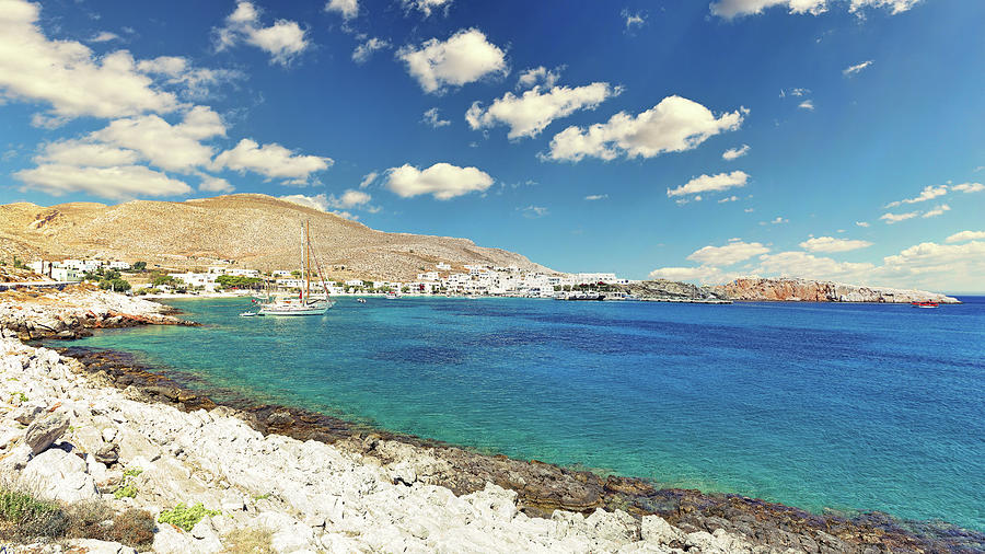 Karavostasis port and Chochlidia beach in Folegandros, Greece #1 Photograph by Constantinos Iliopoulos