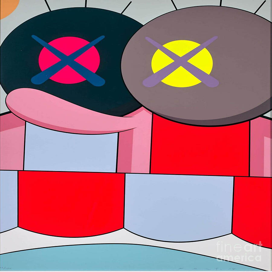 KAWS - KAWS x NGV BFF Poster (Pink) for Sale