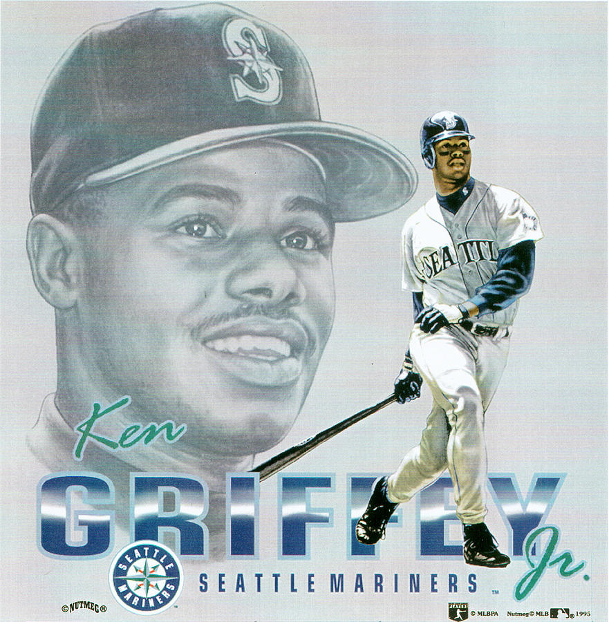 Ken Griffey T-Shirt Design for Nutmeg Mills #1 Mixed Media by Harry West