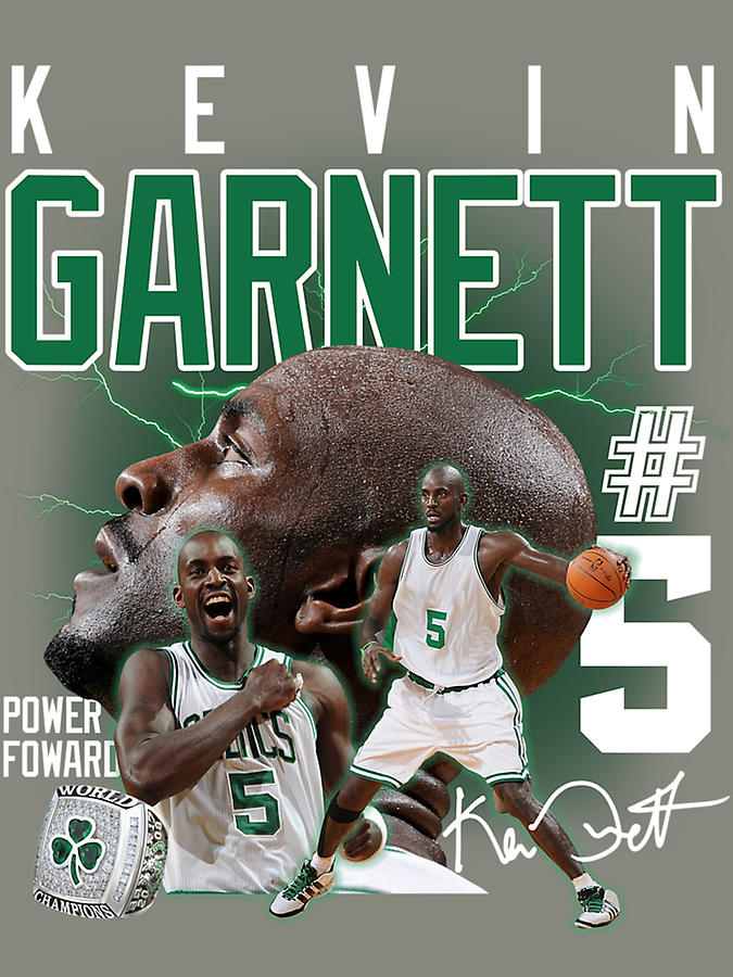 Kevin Garnett The Big Ticket Basketball Legend Signature Vintage Retro ...