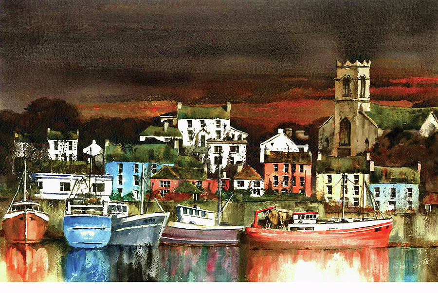 Killybegs Harbour, Donegal #1 Painting by Val Byrne