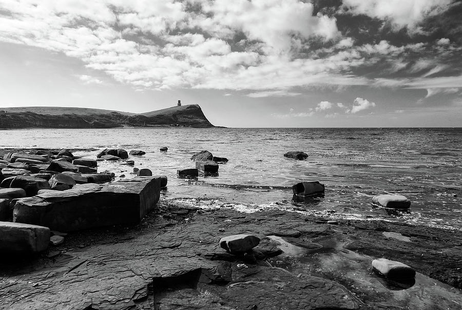 Kimmeridge bay in black and white #1 Photograph by Ian Middleton