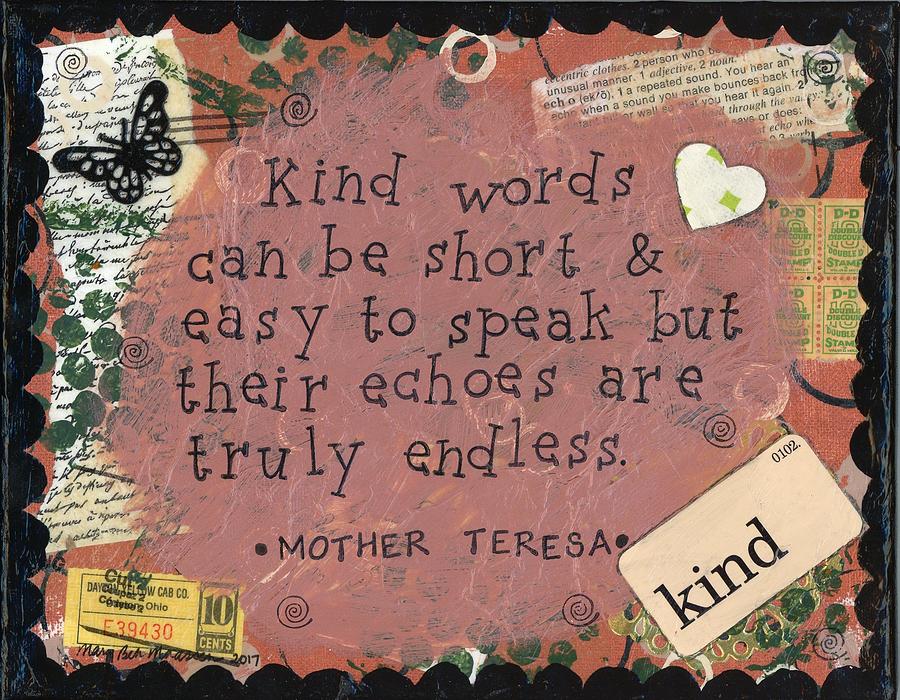 Kind Words #1 Mixed Media by Mary Beth Harris Maassen - Pixels