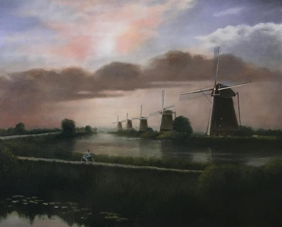 Kinderdijk  #2 Painting by Richard Ginnett
