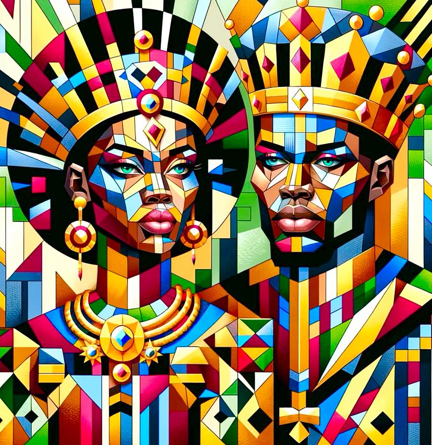King and Queen #1 Painting by Emeka Okoro