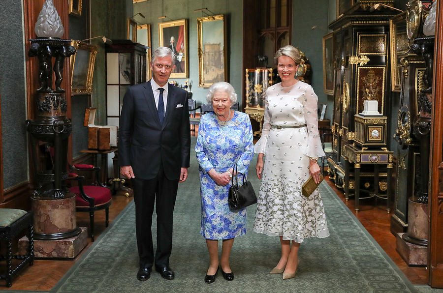 King Philippe of Belgium and Queen Mathilde of Belgium Attend An Audience with the Queen #1 Photograph by WPA Pool