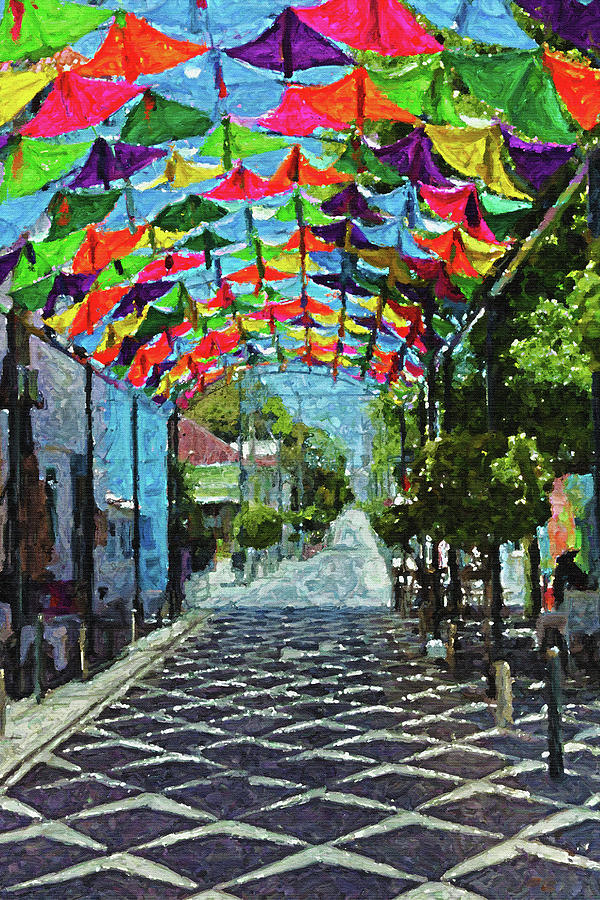 Kites of Calle Jose del Carmen Ariza Puerto Playta #1 Mixed Media by Pheasant Run Gallery