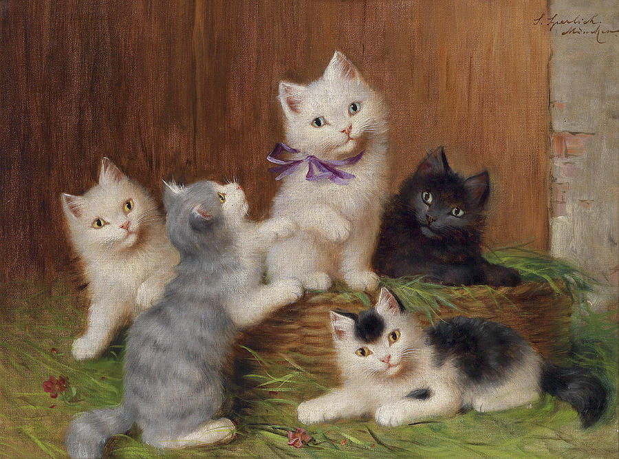 Cute Kittens Painting by Sophie Sperlich