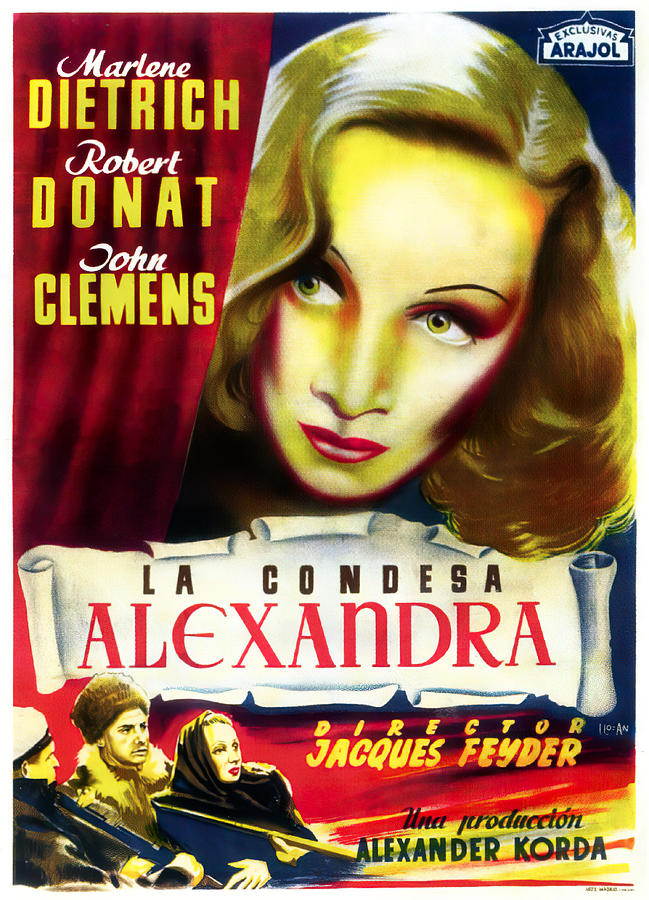 Marlene Dietrich Mixed Media - Knight Without Armor, 1937 by Movie World Posters