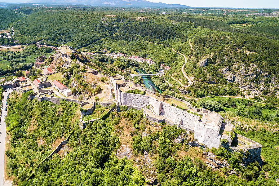 Knin Fortress On The Rock Aerial View Photograph