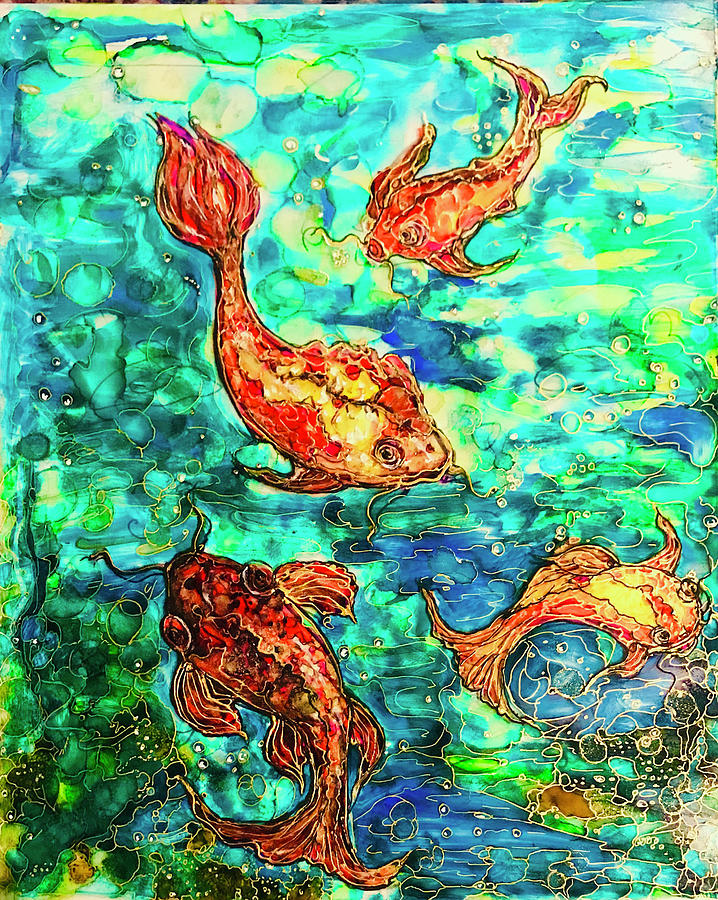 Koi Fish #1 Painting by Rae Chichilnitsky