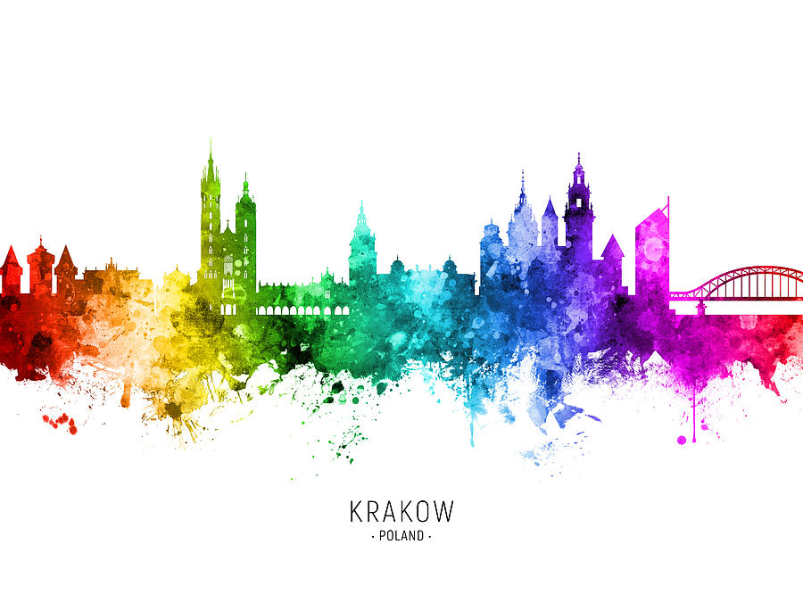 Krakow Poland Skyline #15 #1 Digital Art by Michael Tompsett