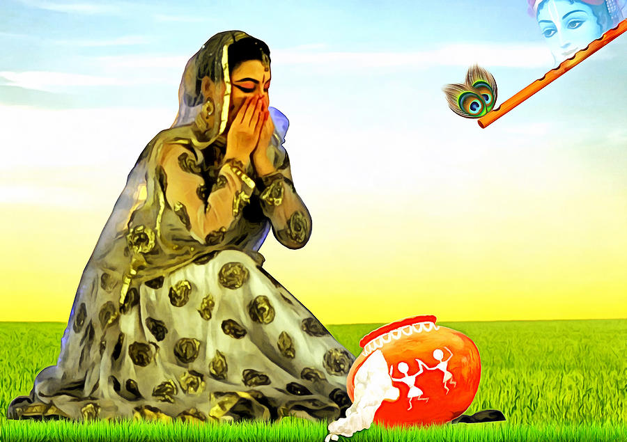 Krishna Leela 6 Digital Art by Bliss Of Art - Pixels
