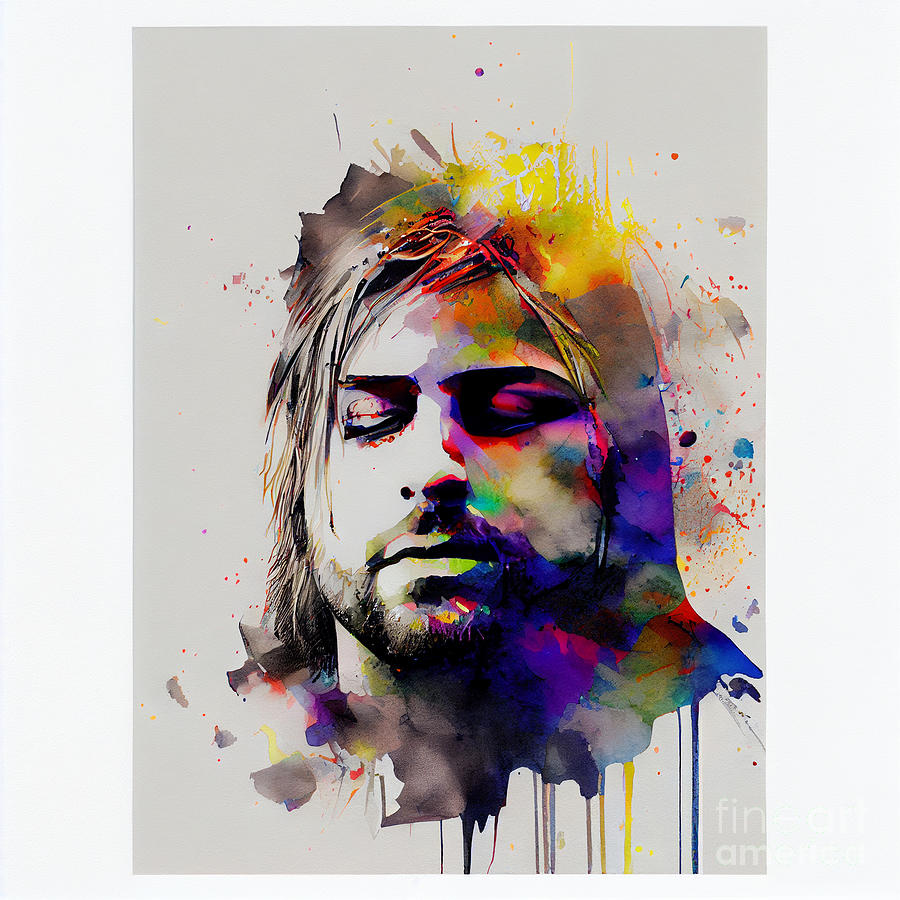 Kurt Cobain abstract black outline details by Asar Studios Digital Art ...