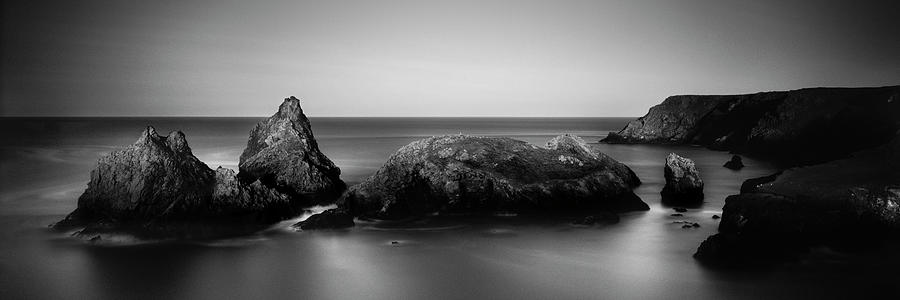 Kynance Cove Cornwall black and white #1 Photograph by Sonny Ryse