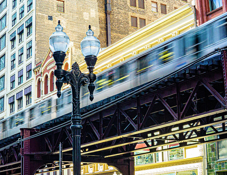 L Train in the Loop - Chicago Photograph by David Morehead L Train in the Loop - Chicago Photograph by David Morehead