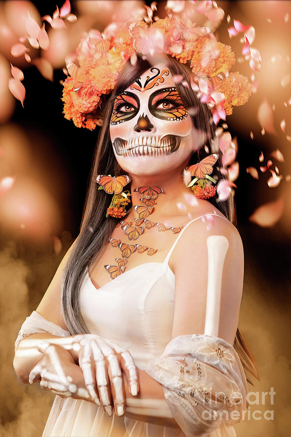 La Catrina with Monarch butterflies Photograph by Rodrigo Reyes Marin