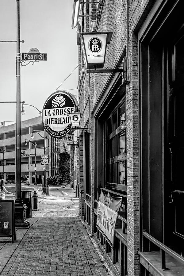 La Crosse Bierhaus Black and White #1 Photograph by Sharon Popek