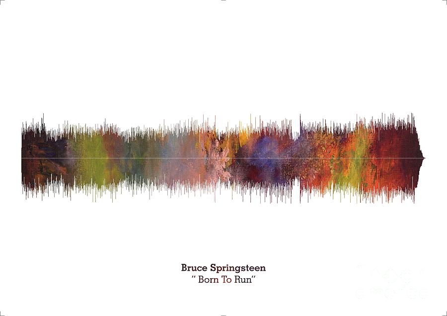 LAB NO 4 Bruce Springsteen Born to Run Song Soundwave Print Music Lyrics Poster  #1 Digital Art by Lab No 4 The Quotography Department