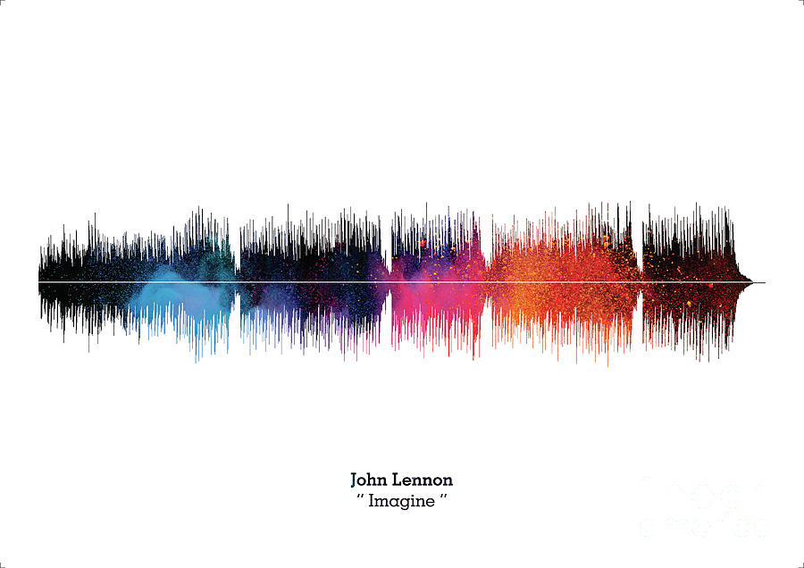 LAB NO 4 John Lennon Imagine Song Soundwave Print Music Lyrics Poster  #1 Digital Art by Lab No 4 The Quotography Department